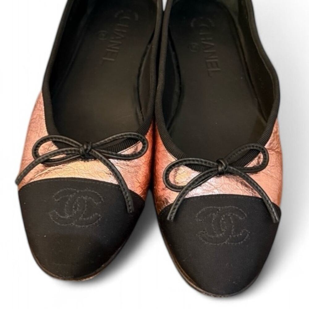CHANEL rainbow ombre metallic ballet ballerina flats shoes size 38 8 - Picture 11 of 12